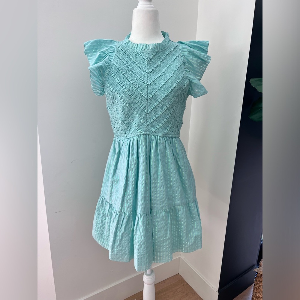 Blue striped mini dress